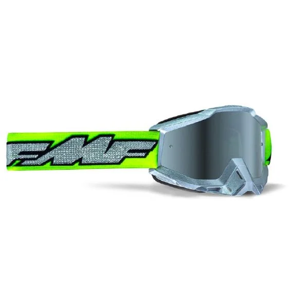 Masque cross FMF VISION POWERBOMB Rocket – Mirror Lens 2023 – Gris / Jaune Ref : FMF V0017