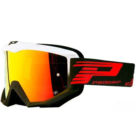 Masque cross Progrip ATZAKI Mirror Two 3201FL Blanc/Noir 2021 – Blanc / Noir Ref : PRG0187 / 3201FLBLN
