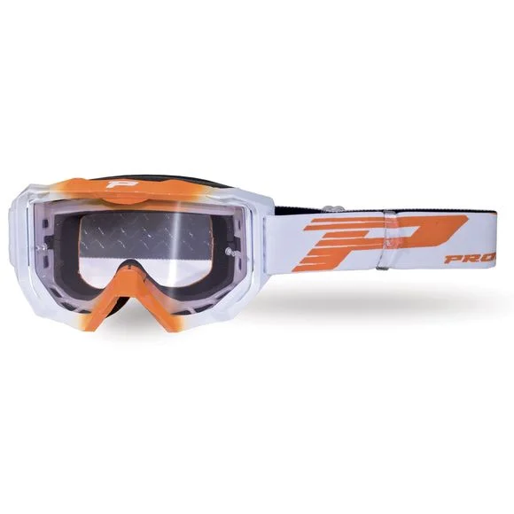 Masque cross Progrip VENOM LIGHT SENSITIVE 3200 – BLANC ORANGE 2022 – Blanc / Orange Ref : PRG0220 / 3200LSBLO