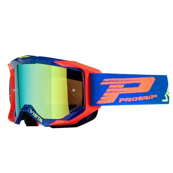Masque cross Progrip VISTA 3303/18 Bleu/Orange fluo 2021 – Bleu / Orange Ref : PRG0166 / 3303FL18BOF