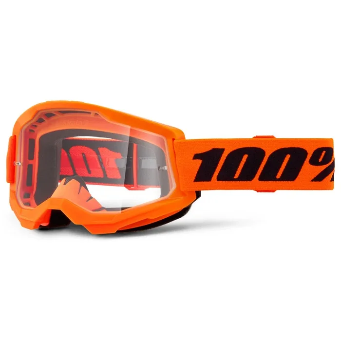 Masque Cross STRATA 2 Orange Fluo – Ecran Clair
