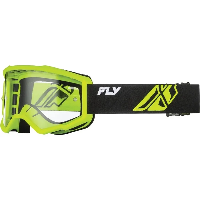 Masque FLY RACING Focus noir/jaune fluo – écran clair