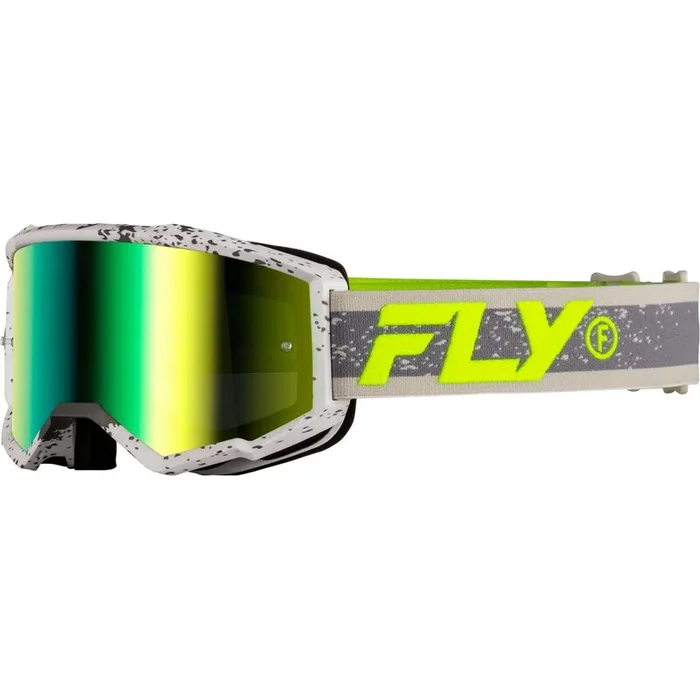 Masque FLY RACING Zone Dark Grey/Hi-Vis – écran Iridiscent Green