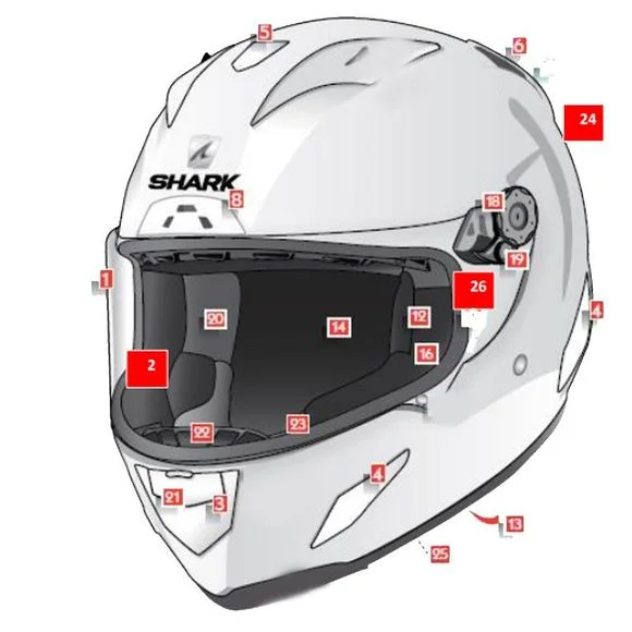 Mentonnière Shark GRAND MODÈLE – RACE-R PRO CARBON / RACE-R PRO / RACE-R PRO GP – Noir Ref : SH1198 / AC83020P