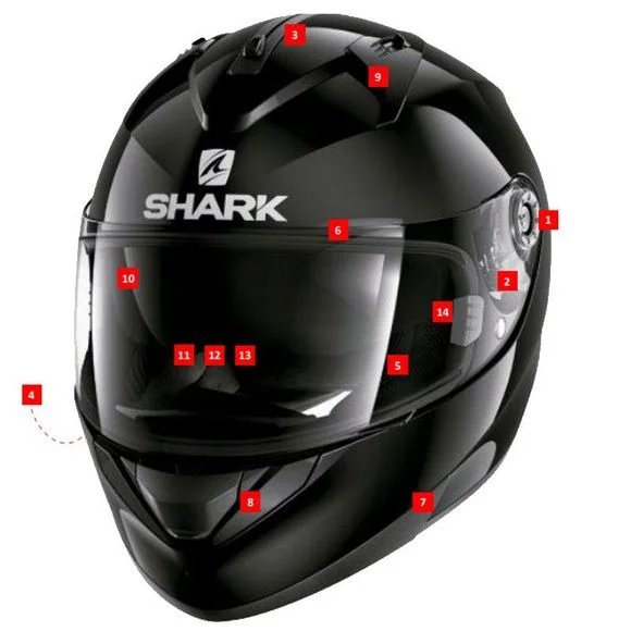 Mousses de joues Shark BIRD EYES – RIDILL 1.2 – Noir Ref : SH1224