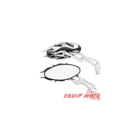 Paire de retroviseurs Harley-Davidson a flamme noir/chrome