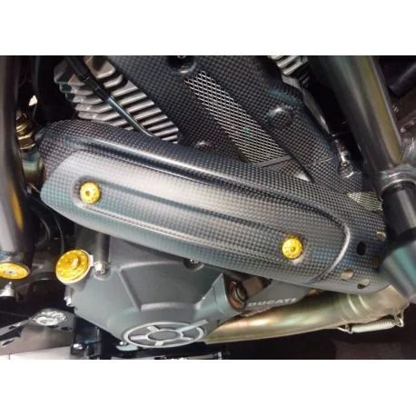 Pare chaleur collecteur echappement carbone partie inferieur DUCATI 800 SCRAMBLER
