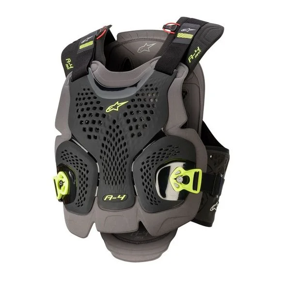 Pare pierre Alpinestars A-4 MAX – BLACK ANTHRACITE YELLOW FLUO 2023 – Gris / Jaune Ref : AP11851