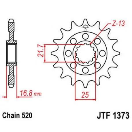 Pignon JT SPROCKETS acier standard 1373 – 520