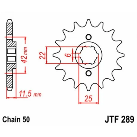 Pignon JT SPROCKETS acier standard 289 – 530