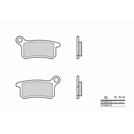 Plaquettes De Frein moto Off-Road metal fritte Brembo 07GR69SD
