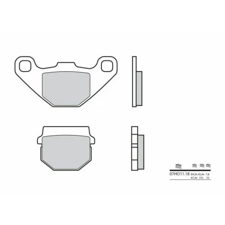 Plaquettes De Frein moto route carbone ceramique Brembo 07HO1118