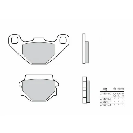 Plaquettes de frein moto route carbone ceramique BREMBO 07KS0432