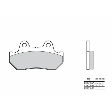 Plaquettes de frein moto route metal fritte BREMBO 07HO10SP