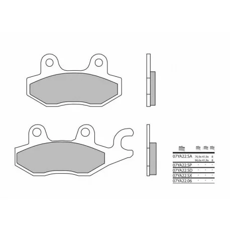 Plaquettes de frein moto Route metal fritte BREMBO 07YA22SP