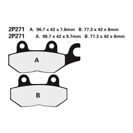 Plaquettes de frein NISSIN route semi-metallique 2P-271NS