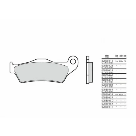 Plaquettes de frein route metal fritte BREMBO 07BB04SP