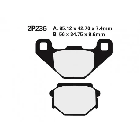 Plaquettes de frein route semi-metallique NISSIN 2P-236NS