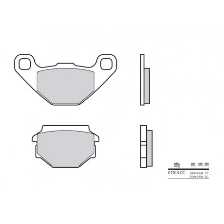 Plaquettes de frein Scooter carbone ceramique BREMBO 07014CC