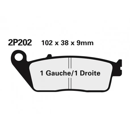 Plaquettes de frein semi-metallique route NISSIN 2P-202NS