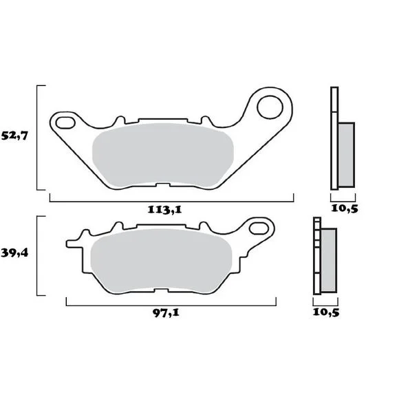 Plaquettes de freins Brembo Organique arrière Ref : 07YA53CC