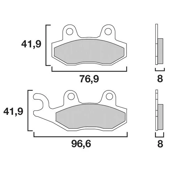 Plaquettes de freins Brembo Organique avant/arrière (selon modéle) Ref : 07YA2106