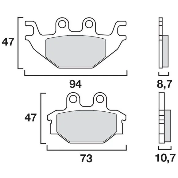 Plaquettes de freins Brembo Sinter Métal Fritté arrière Ref : 07GR52SX
