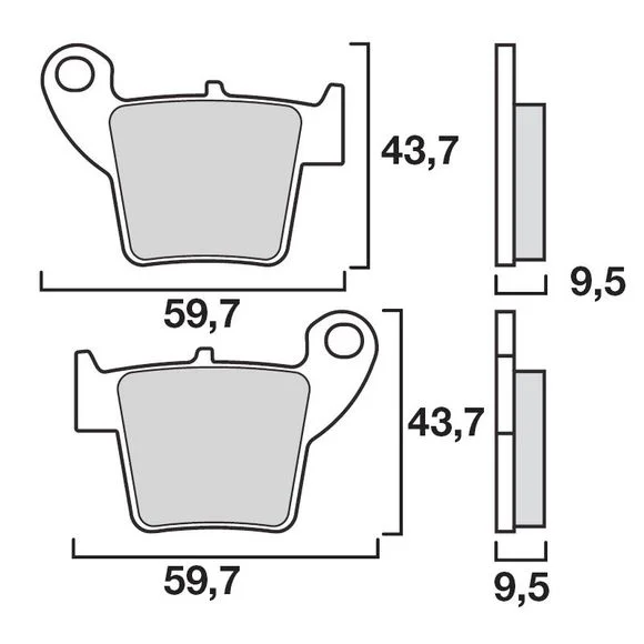 Plaquettes de freins Brembo Sinter Métal Fritté arriere Ref : 07HO48SD