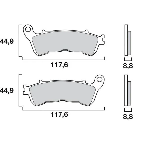 Plaquettes de freins Brembo Sinter Métal Fritté arrière Ref : 07HO57SP