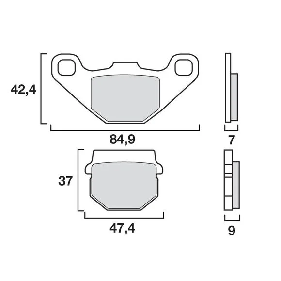 Plaquettes de freins Brembo Sinter Métal Fritté arrière Ref : 07KA07SD