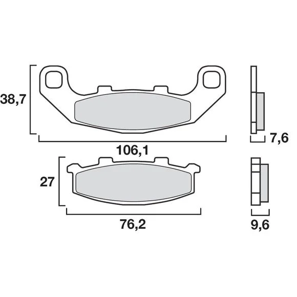 Plaquettes de freins Brembo Sinter Métal Fritté arrière Ref : 07KA11SP