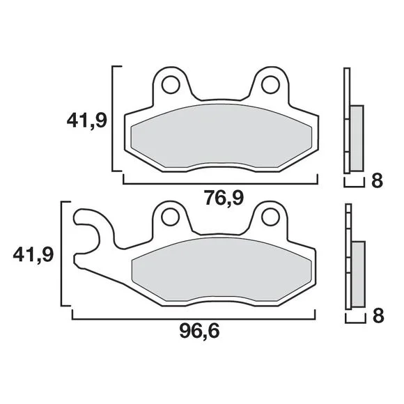 Plaquettes de freins Brembo Sinter Métal Fritté arrière Ref : 07SU12SP