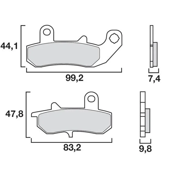 Plaquettes de freins Brembo Sinter Métal Fritté arrière Ref : 07SU17SP