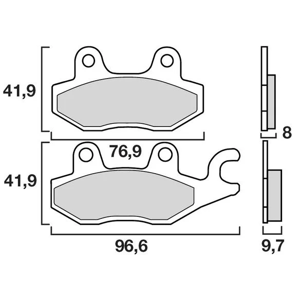 Plaquettes de freins Brembo Sinter Métal Fritté arrière Ref : 07YA20SP