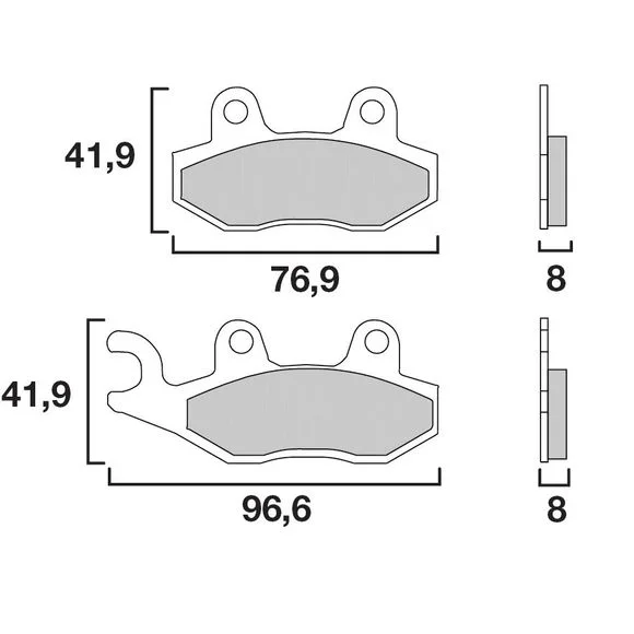 Plaquettes de freins Brembo Sinter Métal Fritté arrière Ref : 07YA21SD