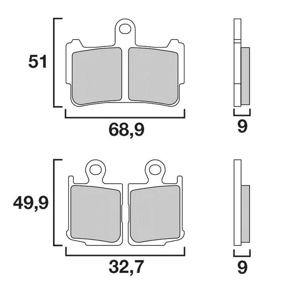 Plaquettes de freins Brembo Sinter Métal Fritté avant Ref : 07HO37SA