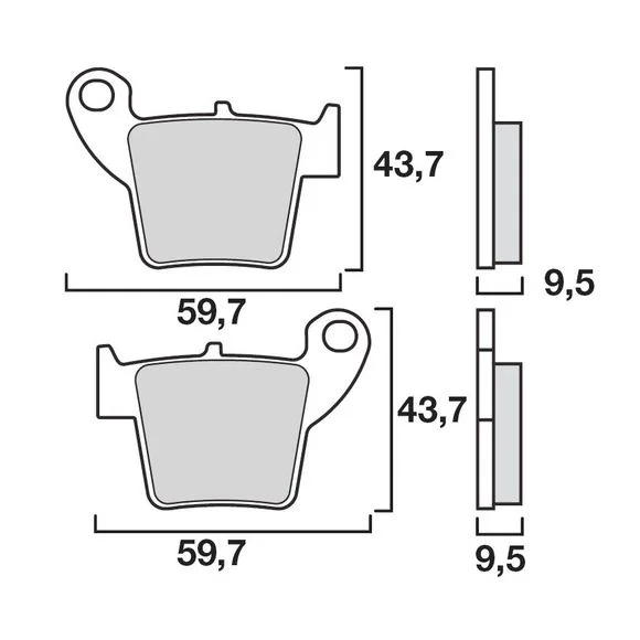 Plaquettes de freins Brembo Sinter Métal Fritté Racing arrière Ref : 07HO48SX