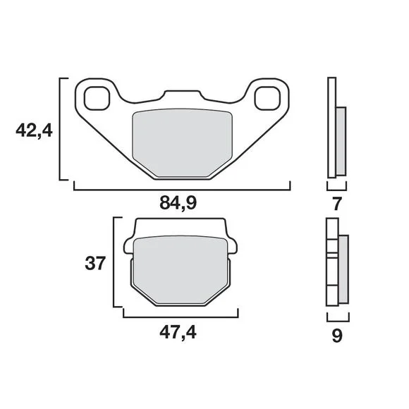 Plaquettes de freins Brembo Sinter Métal Fritté Racing arrière Ref : 07KA07SX