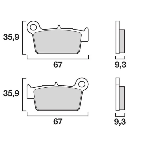 Plaquettes de freins Brembo Sinter Métal Fritté Racing arrière Ref : 07YA41SX