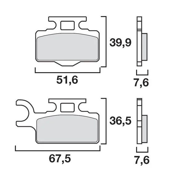 Plaquettes de freins Brembo Sinter Métal Fritté Racing avant Ref : 07KA27SX