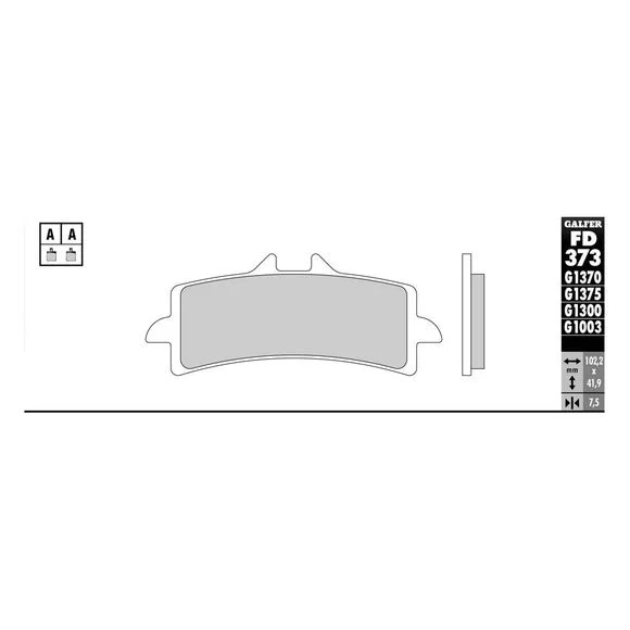 Plaquettes de freins Galfer Sinter Métal Fritté racing Avant Ref : FD373G1375
