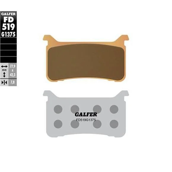 Plaquettes de freins Galfer Sinter Métal Fritté racing Avant Ref : FD519G1375