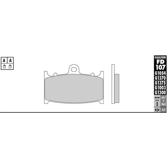 Plaquettes de freins Galfer Sinter Métal Fritté racing AvantSUZUKI 650 SV 650 ABS – 2019 – 2025Ref : FD107G1375