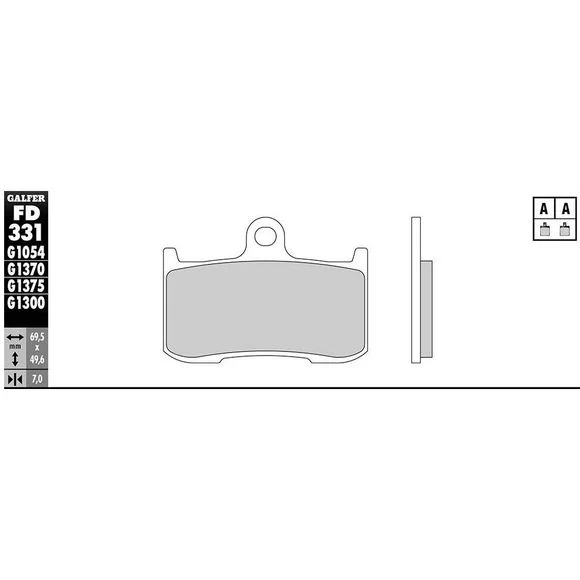 Plaquettes de freins Galfer Sinter Métal Fritté racing AvantSUZUKI 750 GSX-S 750 ABS – 2020 – 2022Ref : FD331G1375