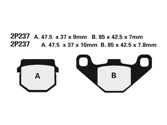 Plaquettes de freins Nissin Off-Road semi-métallique – 2P-237GS Ref : NI00034A / 1036675