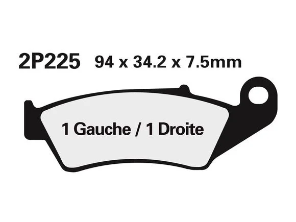 Plaquettes de freins Nissin route /Off-Road métal fritté – 2P-225ST-MXSUZUKI 400 DR-Z 400 SM – 2005 – 2017Ref : NI00025A / 1036661