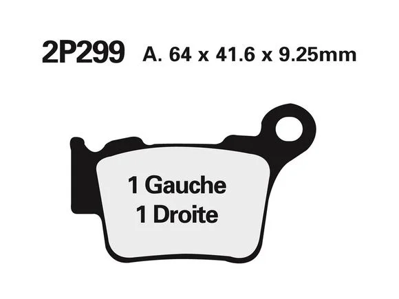 Plaquettes de freins Nissin route /Off-Road métal fritté – 2P-299ST Ref : NI00117A / 1036741