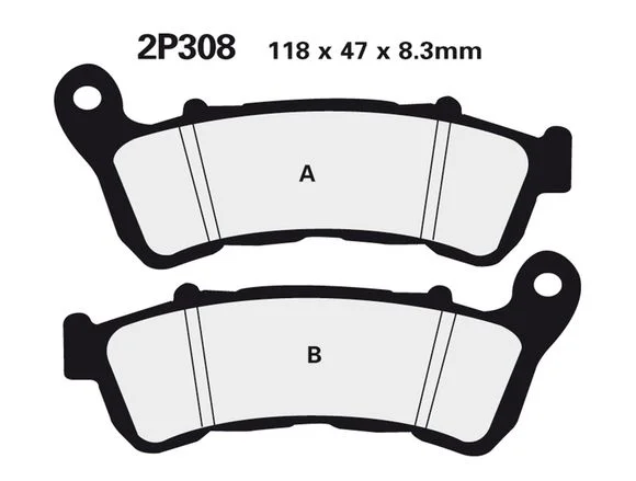 Plaquettes de freins Nissin route /Off-Road métal fritté – 2P-308STHONDA 600 CBR 600 F ABS (PC41) – 2011 – 2012Ref : NI00082A / 1036750