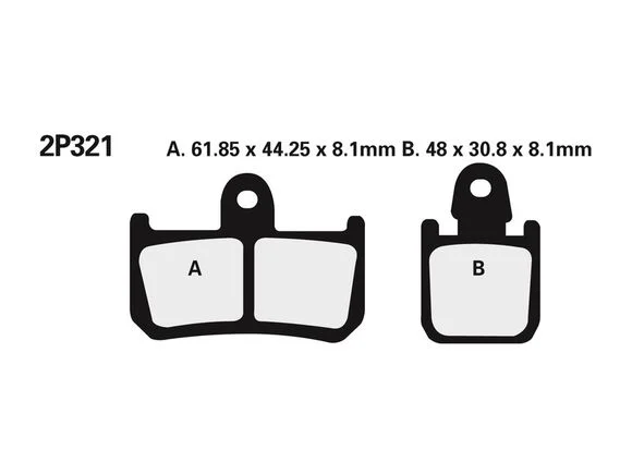 Plaquettes de freins Nissin route /Off-Road métal fritté – 2P-321ST Ref : NI00087A / 1036757