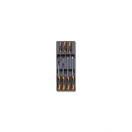 Plateau thermoforme rigide BETA avec composition de tournevis plat + cruciforme